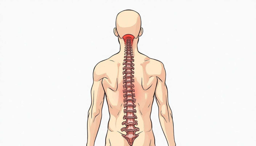dibujo a color de columna vertebral