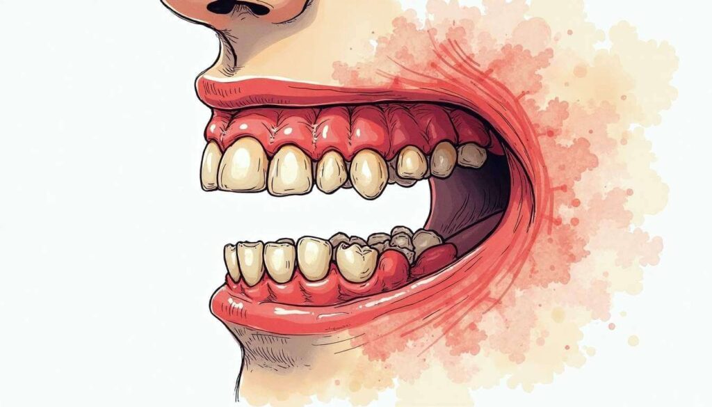 dibujo de boca abierta mostrando dientes