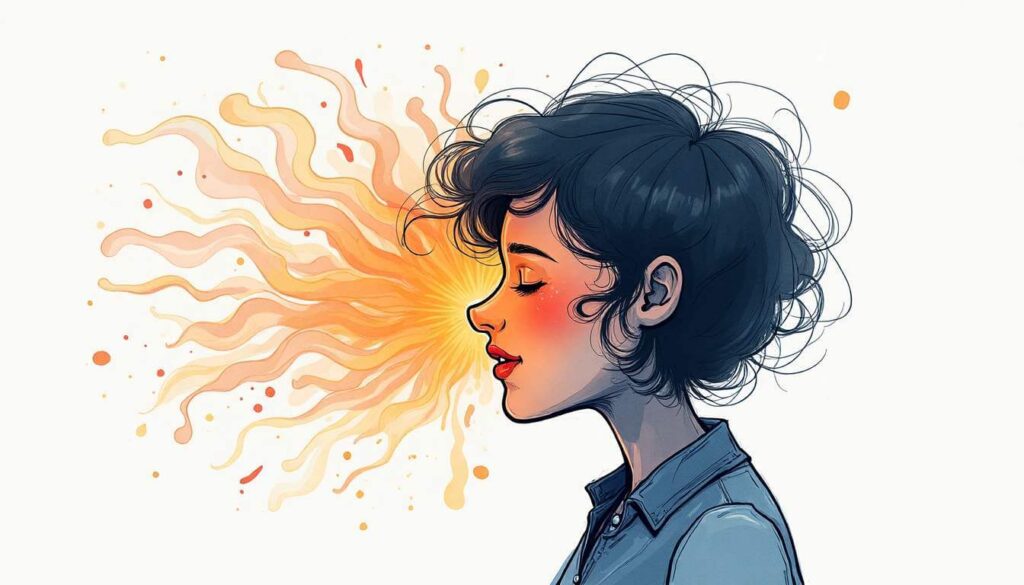 dibujos irradiando de cara de mujer