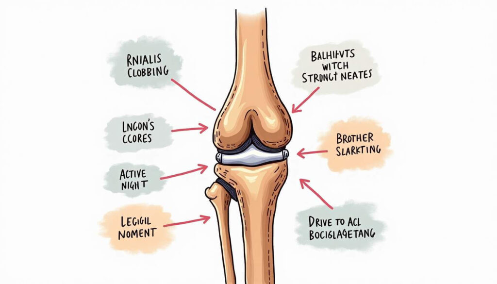dibujo infográfico de rodilla