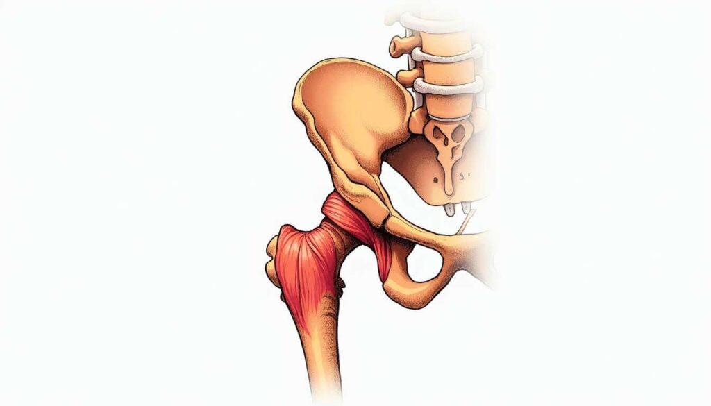 dibujo realista de huesos de cadera